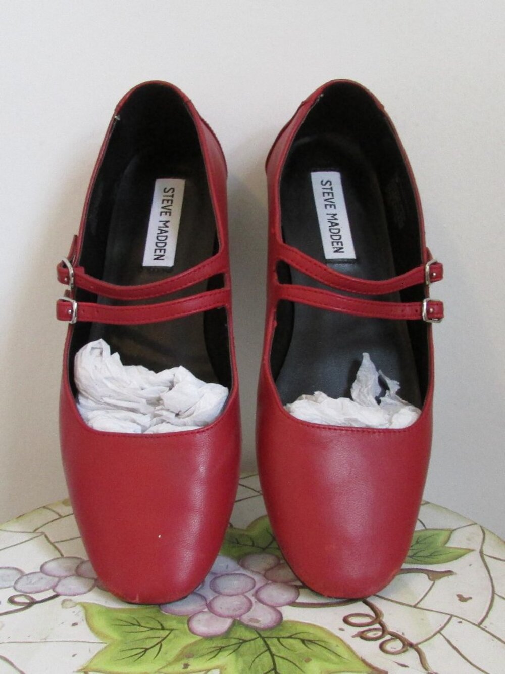 Steve Madden Red Leather Flats
